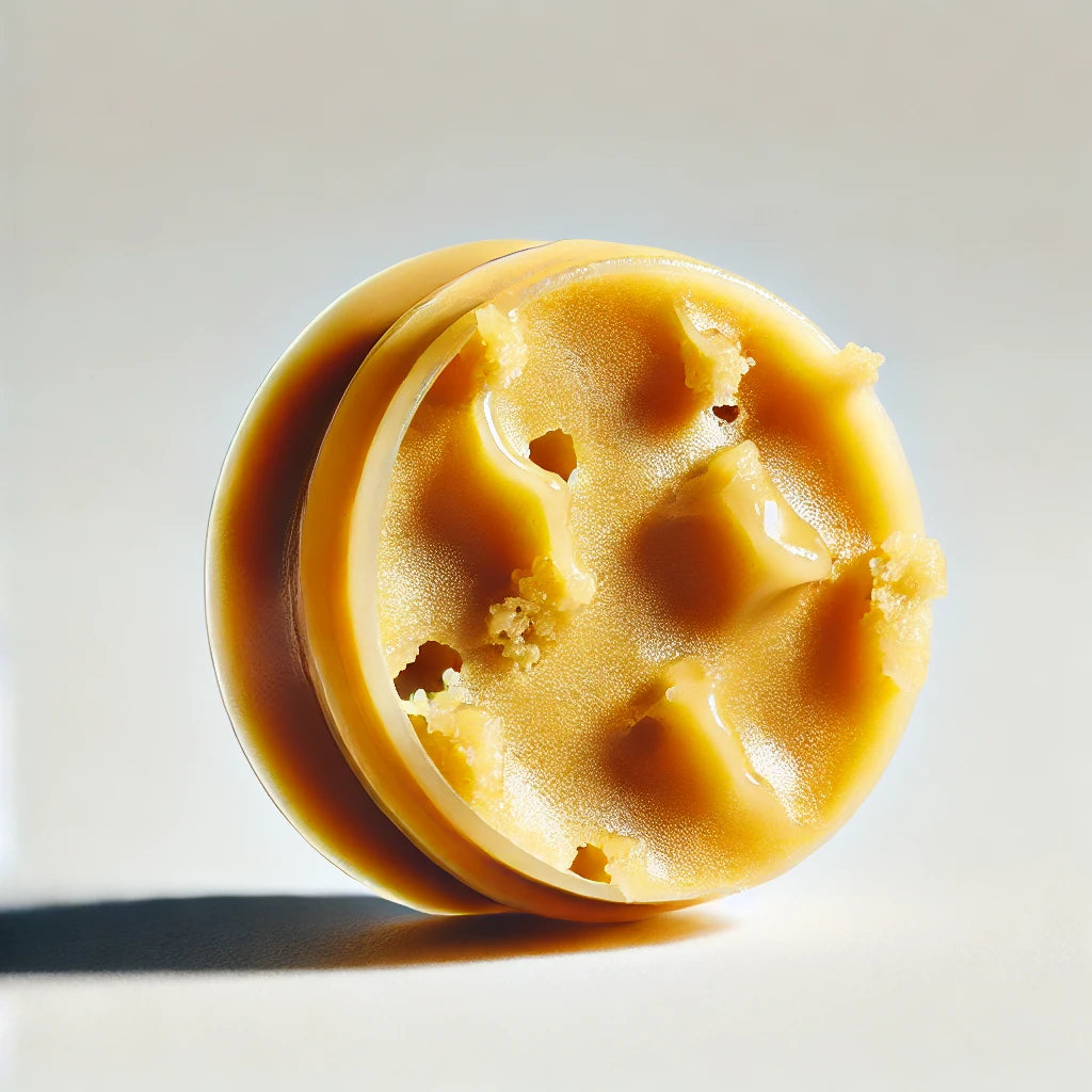 Ice Cream Cake Wax cannabis concentrate, showcasing its creamy texture and golden color, available at BudZoom.