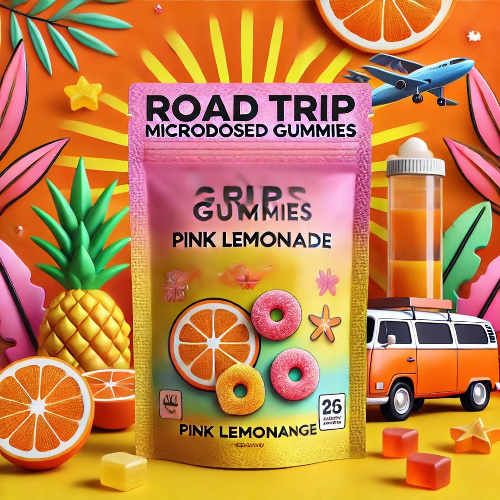 Road Trip Microdosed Gummies - Pink Lemonade & Orange | BudZoom - BudZoom